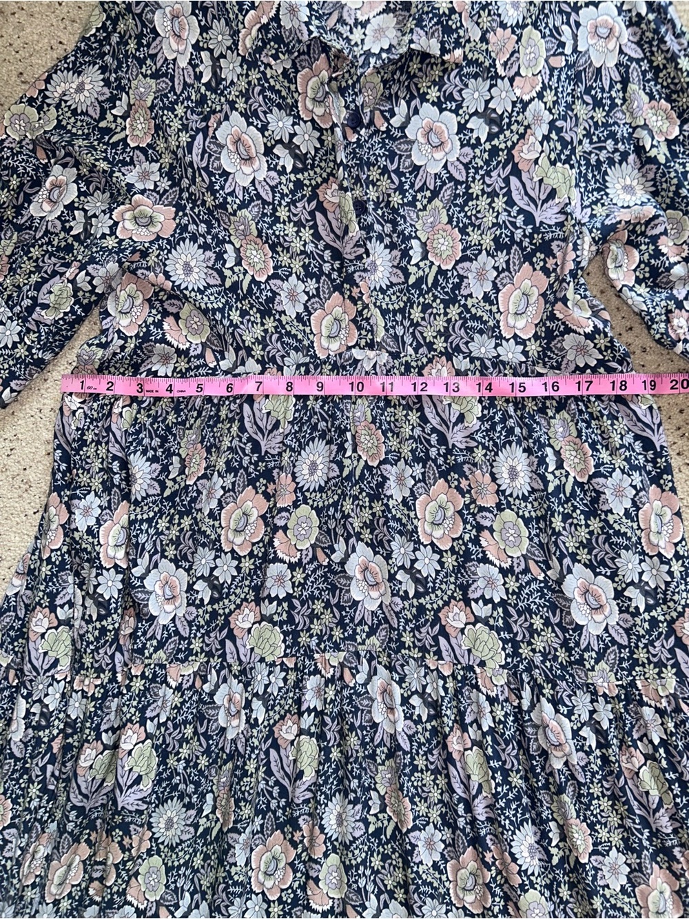 NATURAL LIFE Rebecca Midi Dress. Cottagecore, blue floral. Pockets! Medium. VGUC - Picture 6 of 11